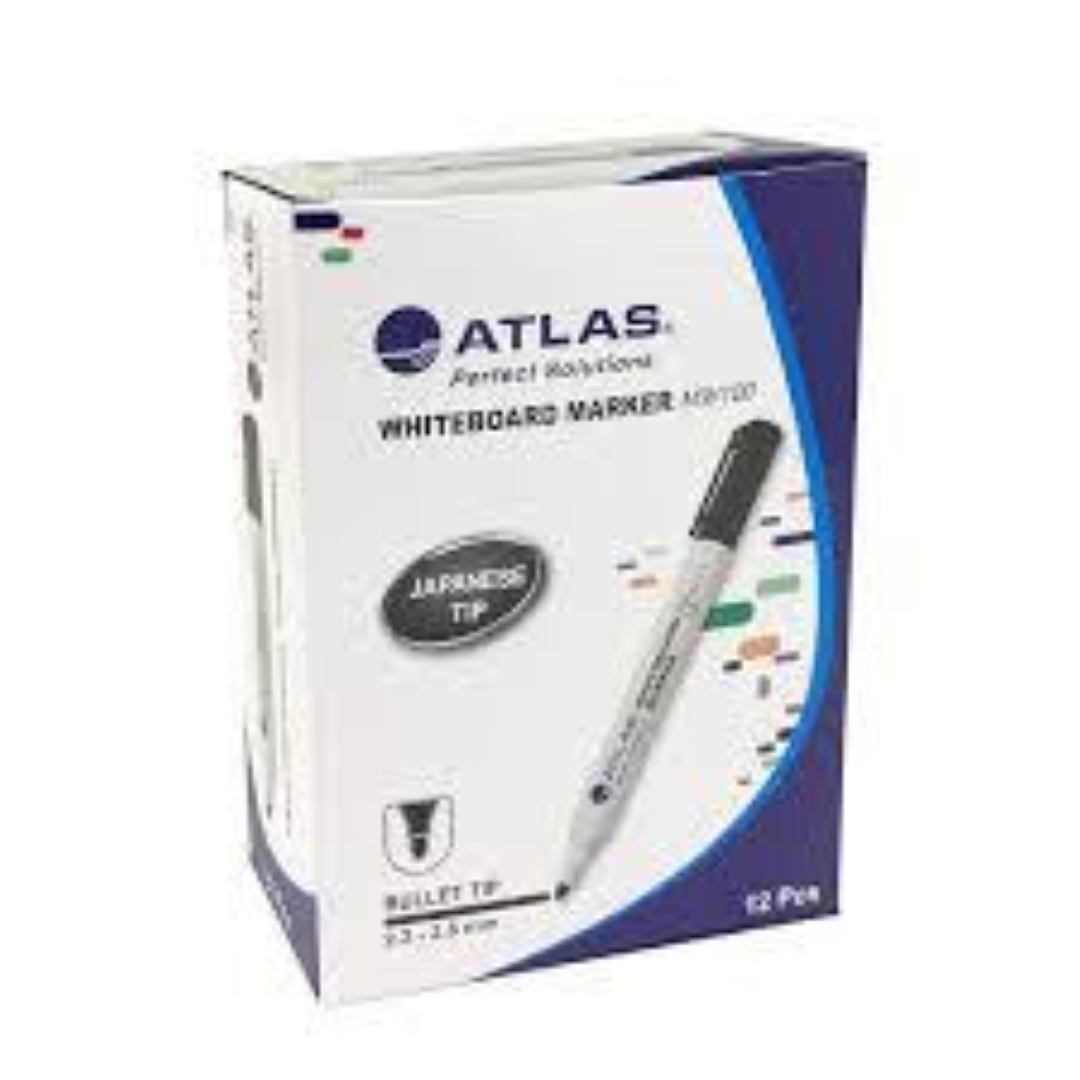 Atlas White Board Marker Bullet DZ=12EA BK AS-MW100-BK